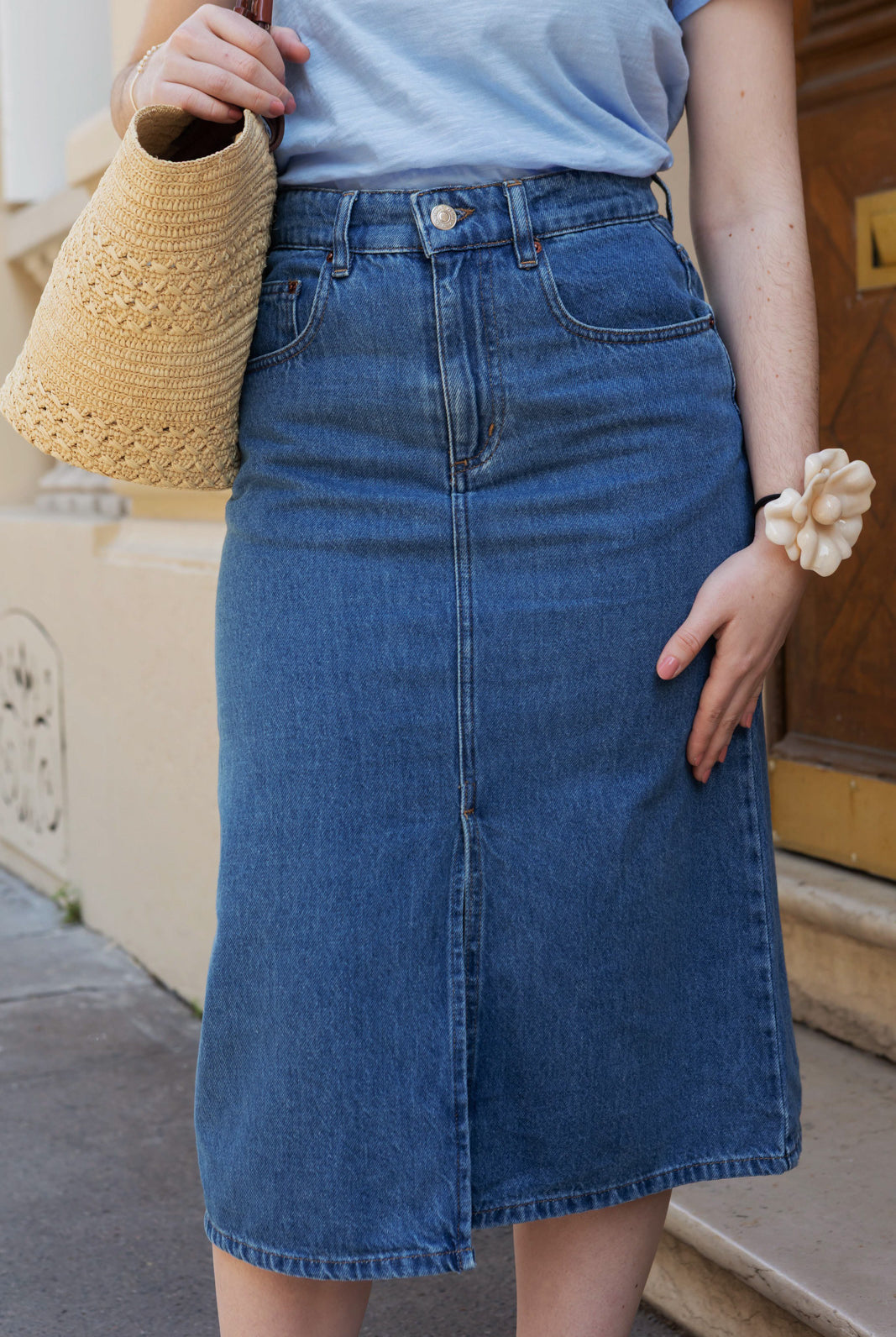 Petite-and-so-what-jupe-denim-jean-mi-longue-bleu-femme-petite-malala