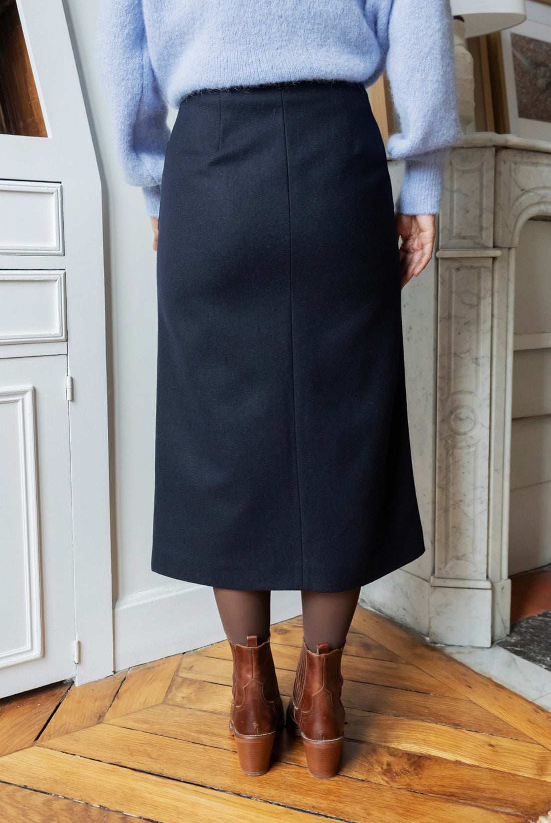 Petite-and-so-what-jupe-midi-laine-marine-femme-petite