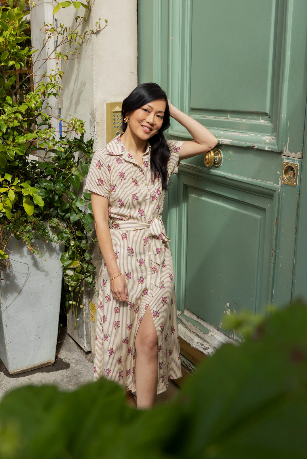 Petite-and-so-what-robe-chemise-longue-femme-petite-fleurie-rayure-soline