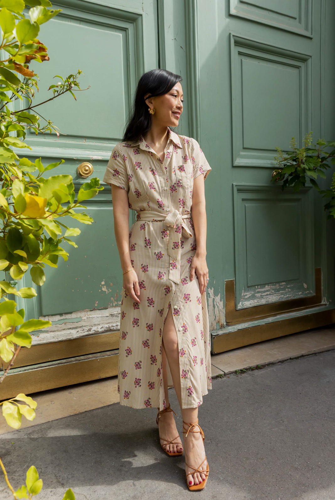 Petite-and-so-what-robe-chemise-longue-femme-petite-fleurie-rayure-soline