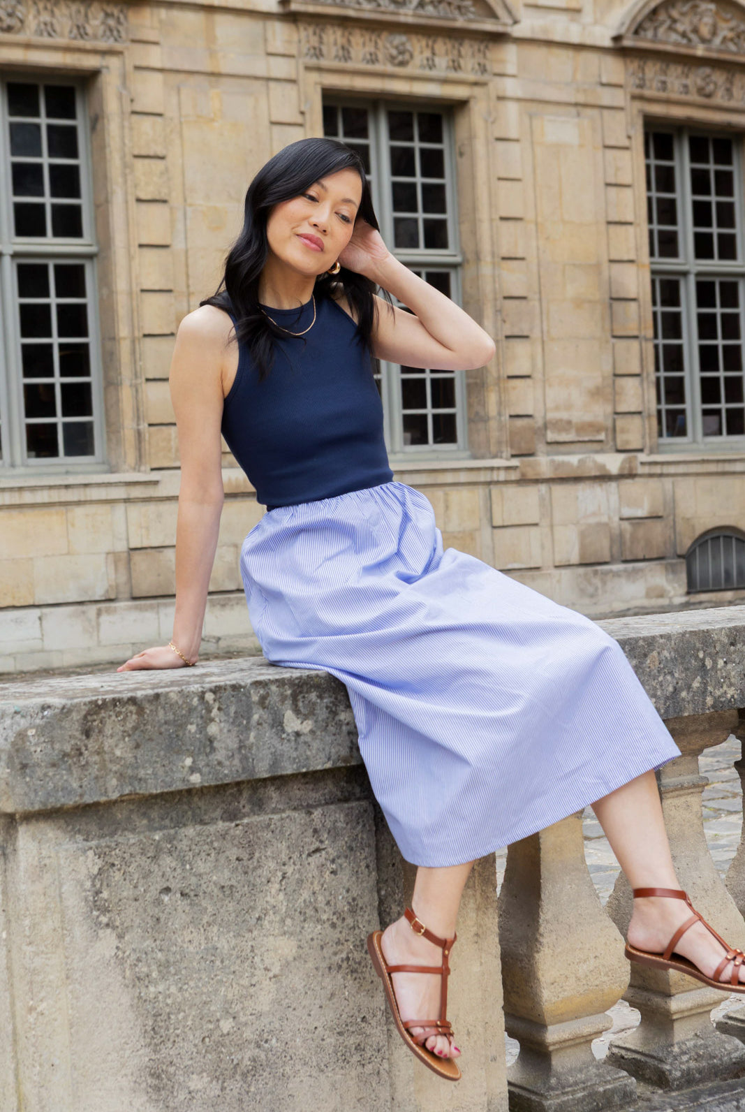 Petite-and-so-what-robe-maille-rayure-fluide-femme-petite-aimee