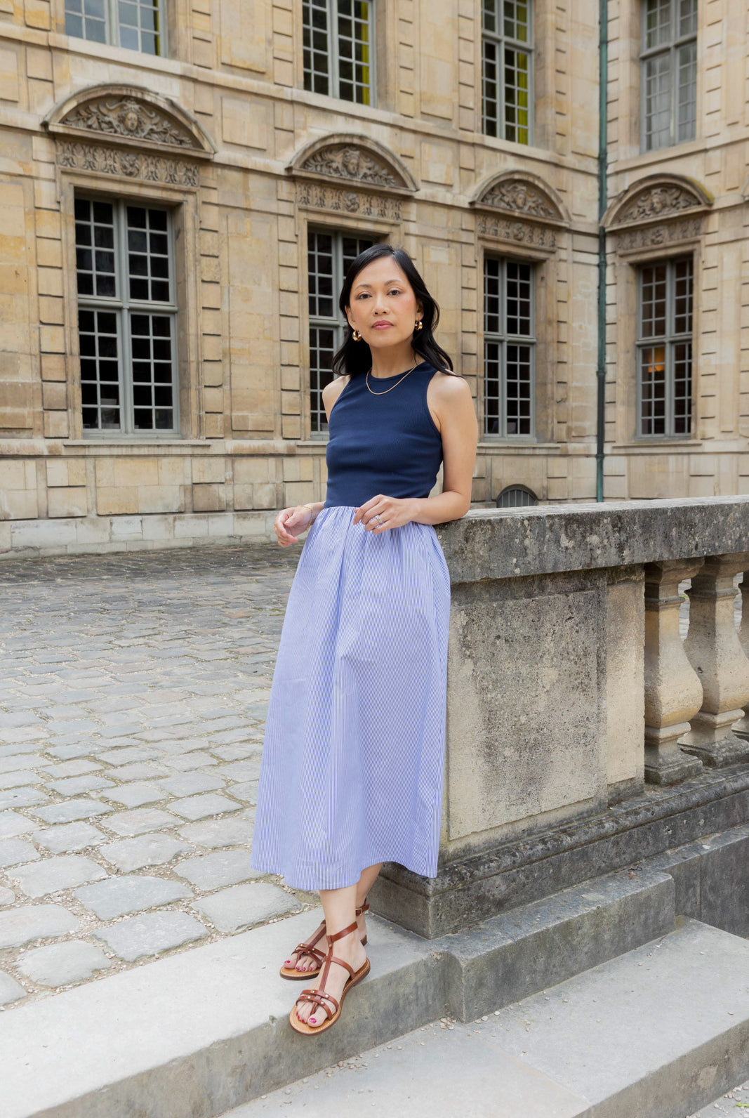 Petite-and-so-what-robe-maille-rayure-fluide-femme-petite-aimee
