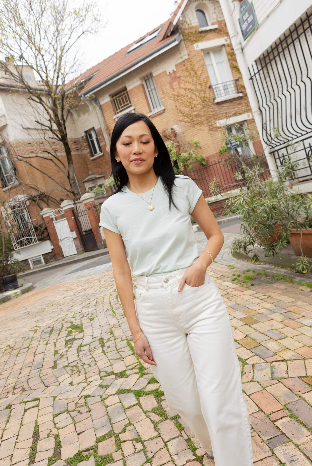 Petite-and-so-what-tee-shirt-manches-courtes-vert-pale-femme-petite
