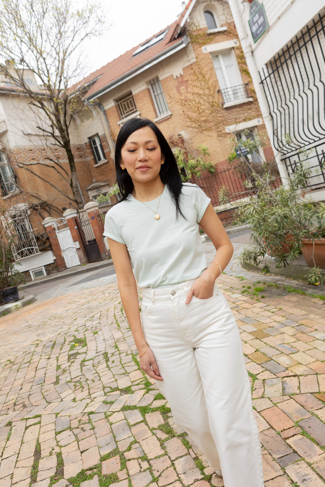Petite-and-so-what-tee-shirt-manches-courtes-vert-pale-femme-petite