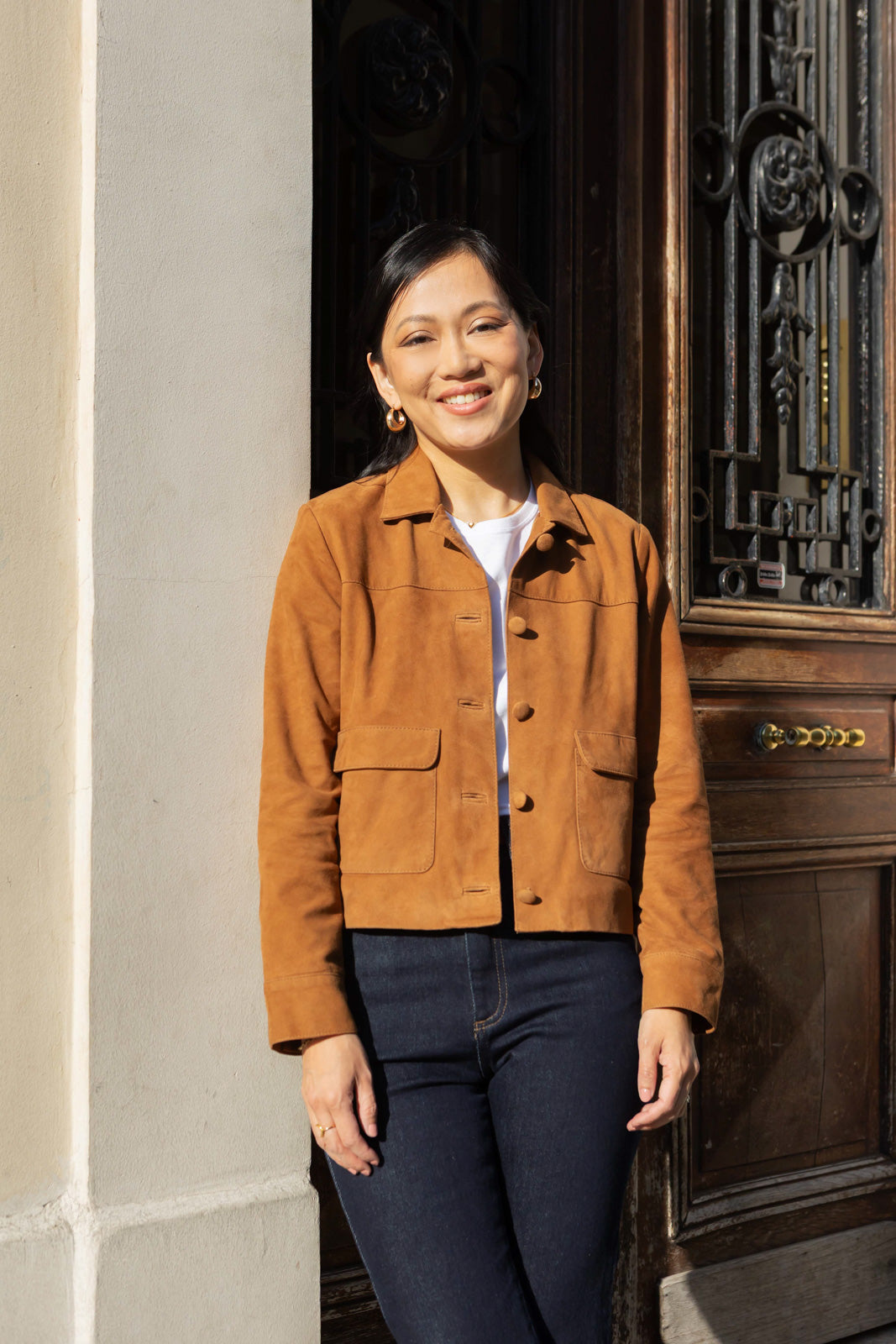 Petite-and-so-what-veste-daim-camel-marron-femme-petite