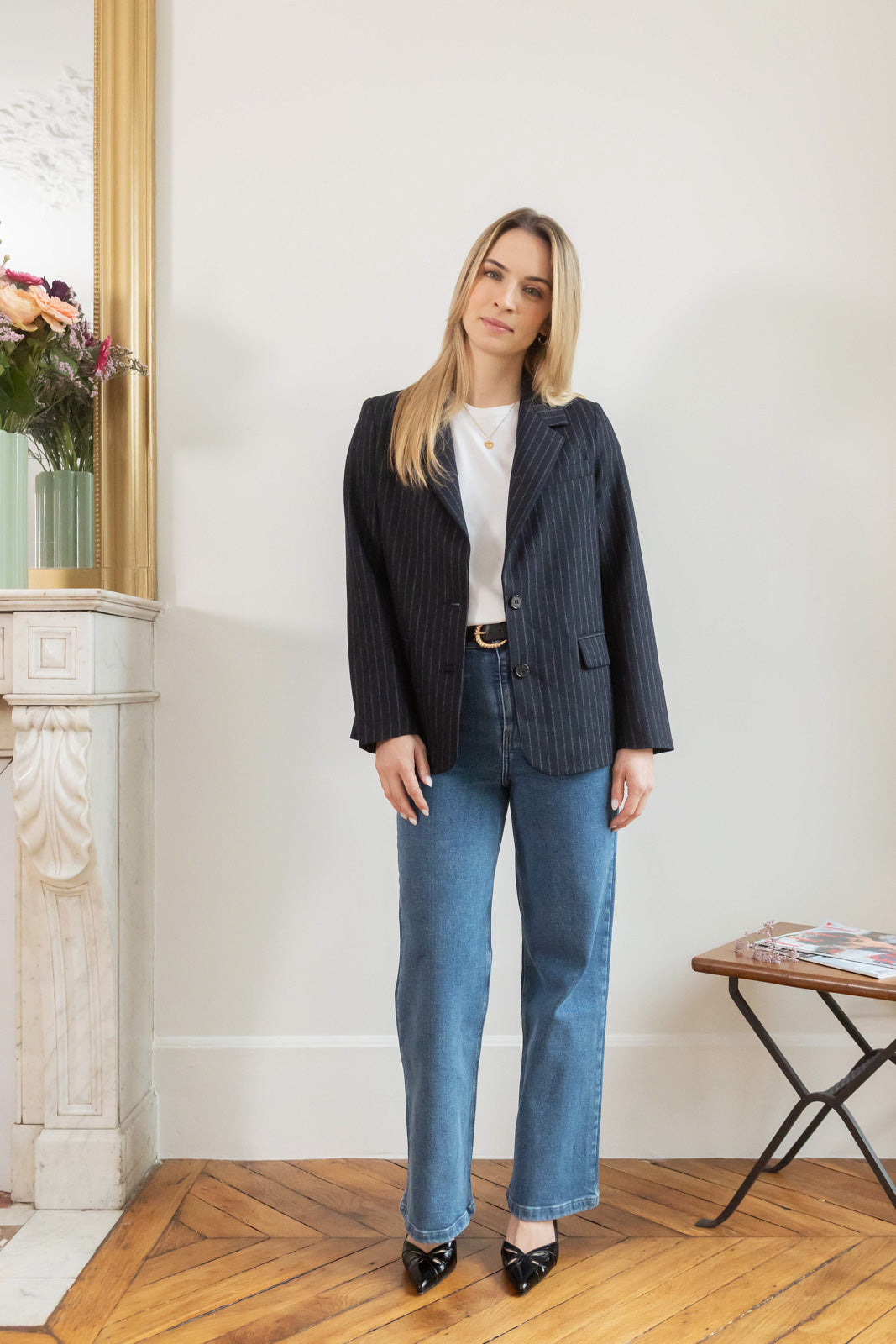 Rosalind jacket - navy tennis stripes - Petite and So What