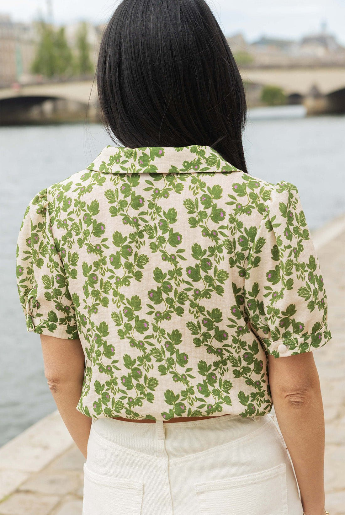 Olga top - khaki floral - Petite and So What