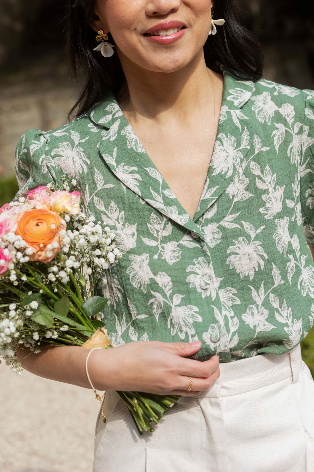 Blouse Olga - fleuri tilleul - Petite and So What