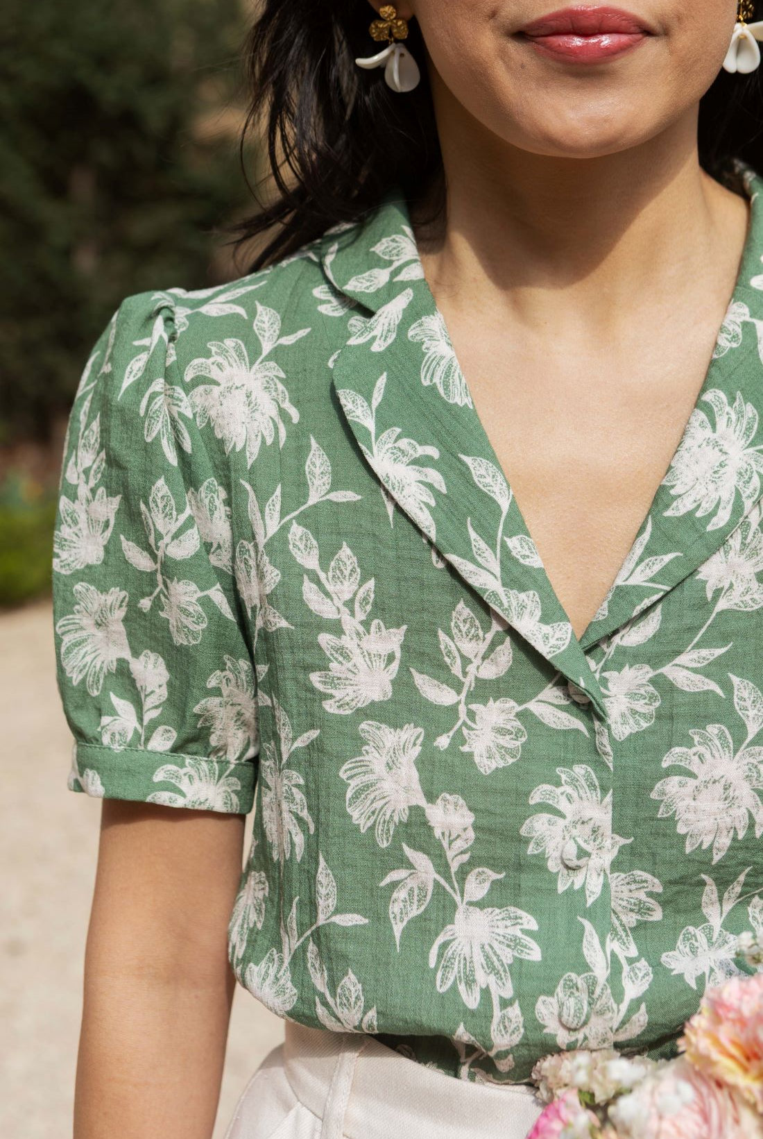 Blouse Olga - fleuri tilleul - Petite and So What