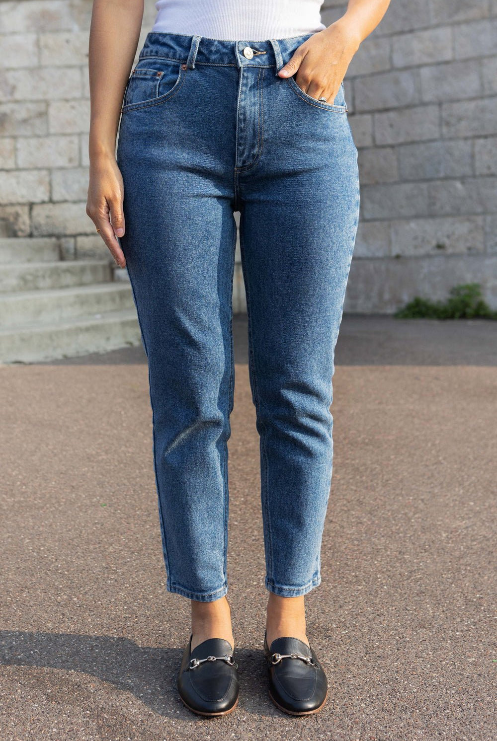 Mom jean Victoria - marbled blue - Petite and So What