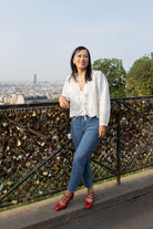 Mom jean Victoria - bleu marbré - Petite and So What