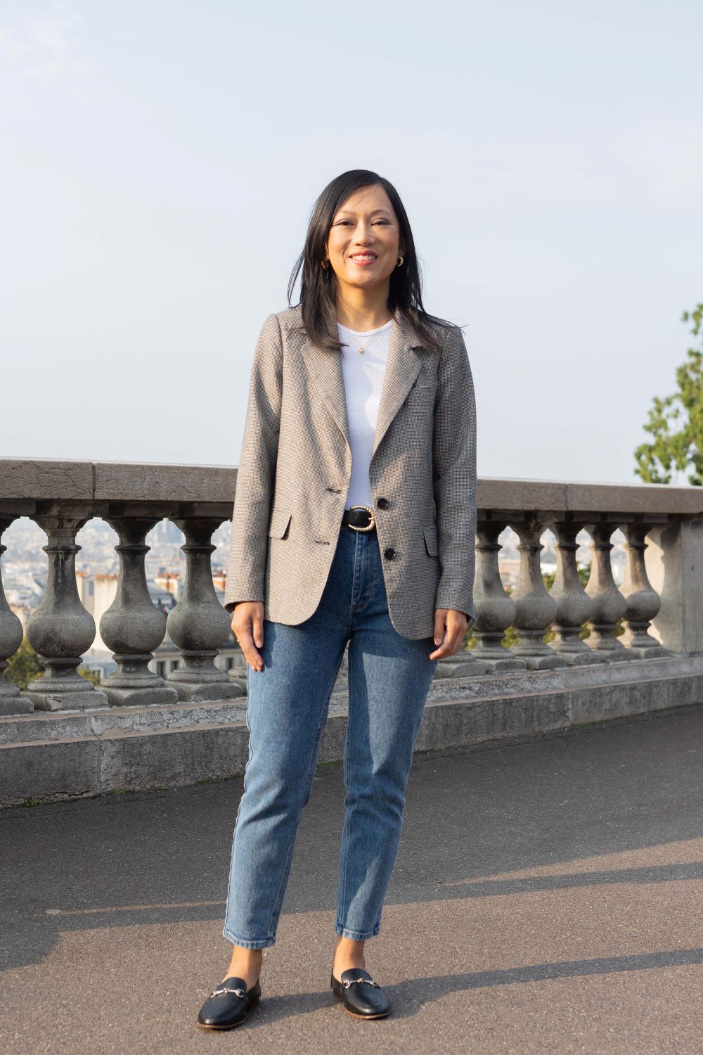 Mom jean Victoria - bleu marbré - Petite and So What