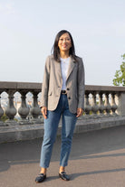 Mom jean Victoria - bleu marbré - Petite and So What