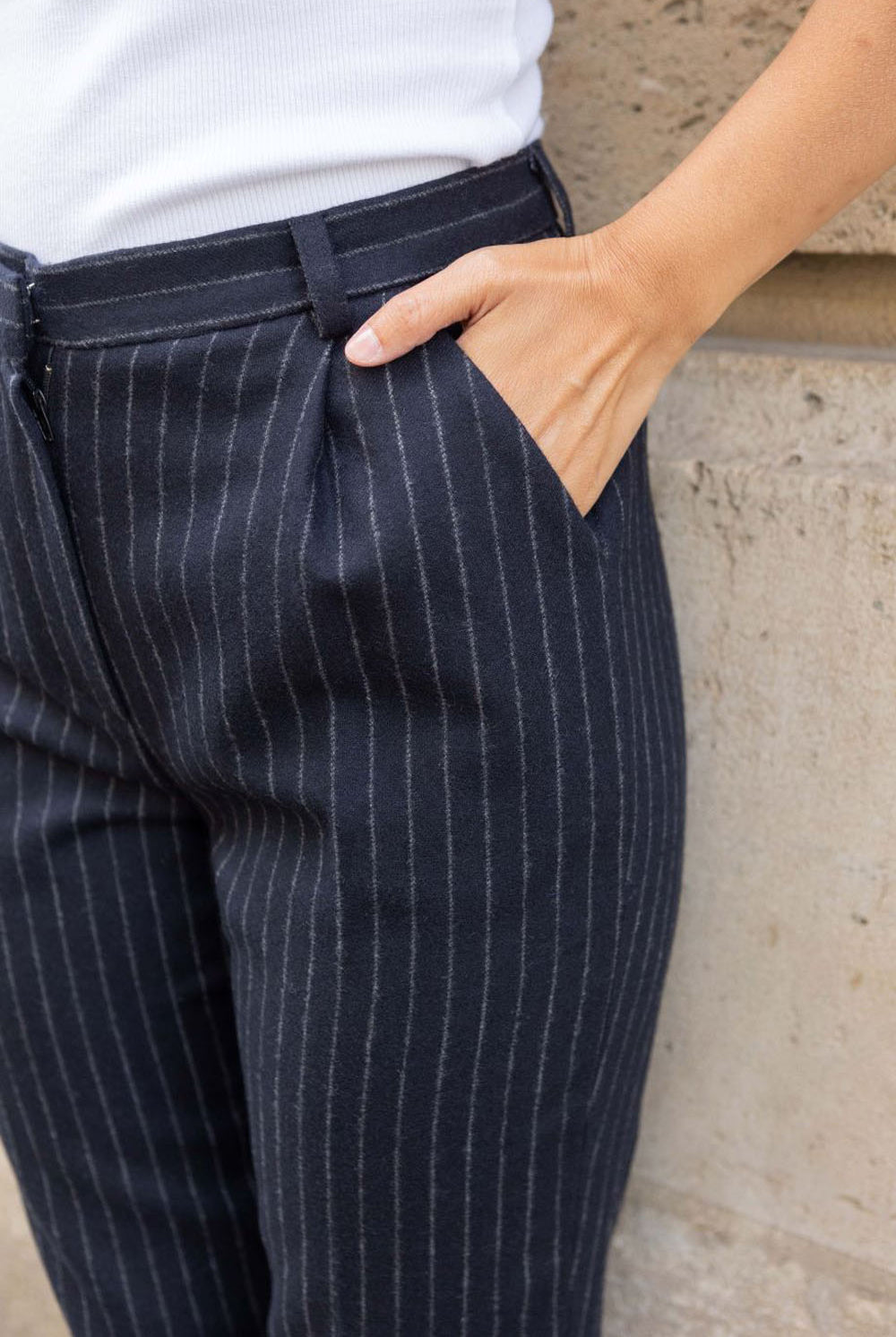 Pantalon Angela - marine rayures tennis - Petite and So What