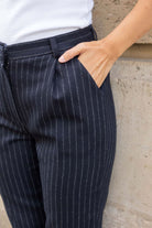 Angela pants - navy tennis stripes - Petite and So What