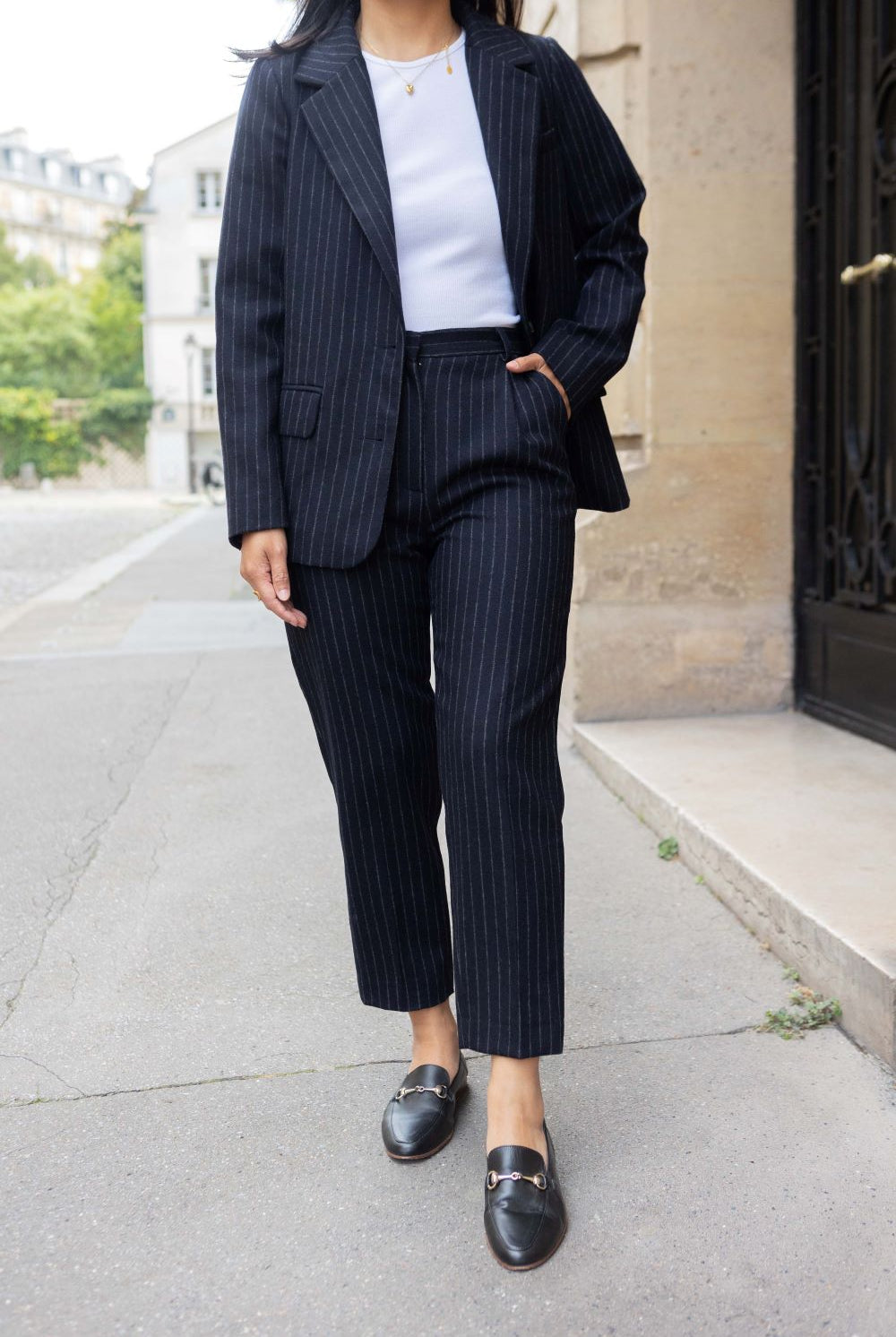 Pantalon Angela - marine rayures tennis - Petite and So What
