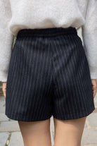 Jennette Shorts - navy tennis stripes - Petite and So What