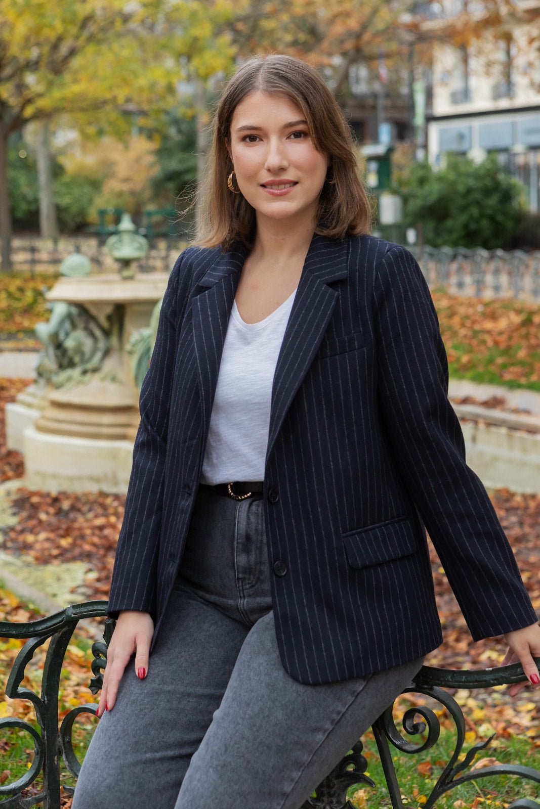 Veste Rosalind - marine rayures tennis - Petite and So What