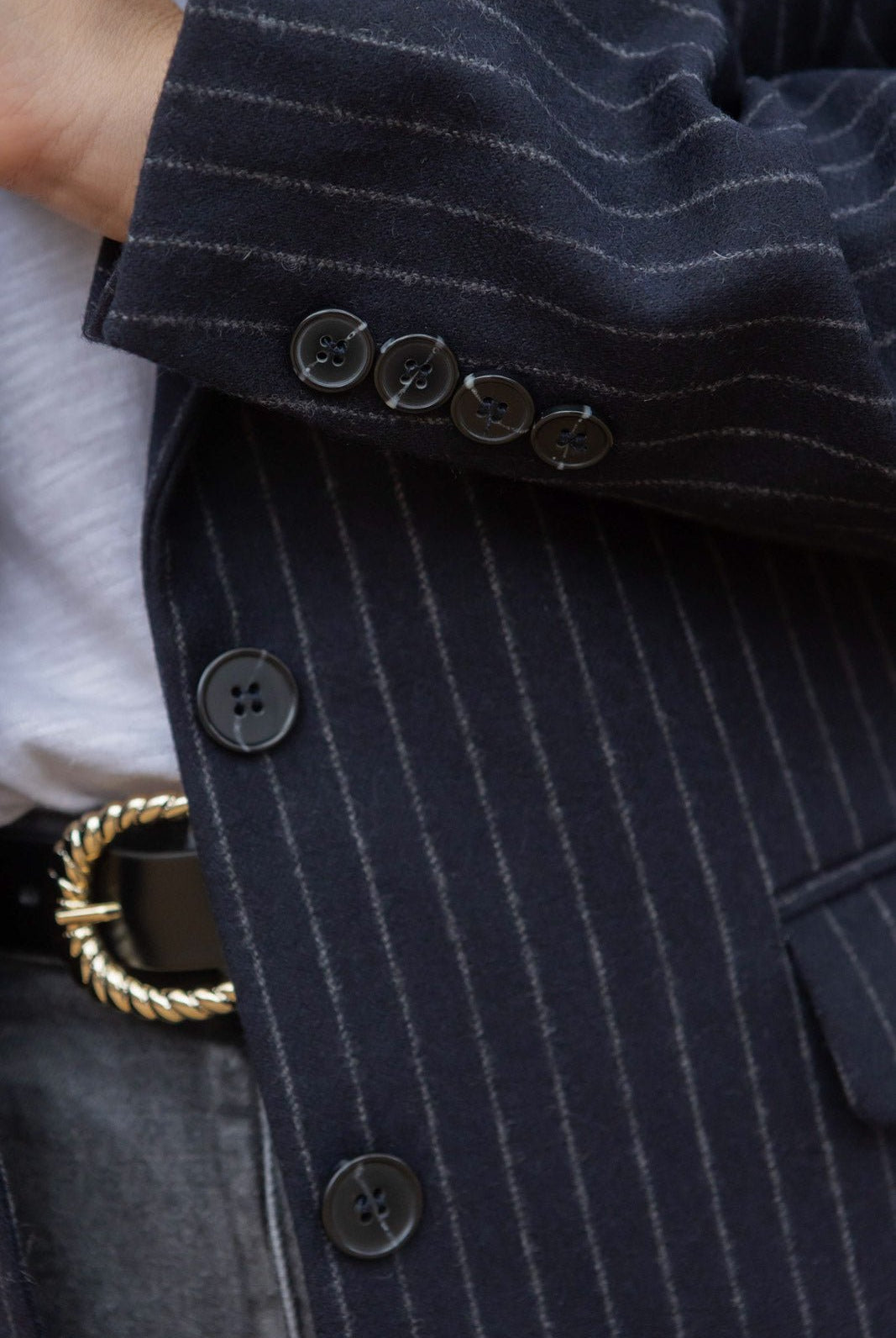 Rosalind jacket - navy tennis stripes - Petite and So What