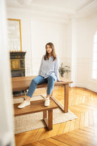 Sarah shirt - blue striped - Petite and So What