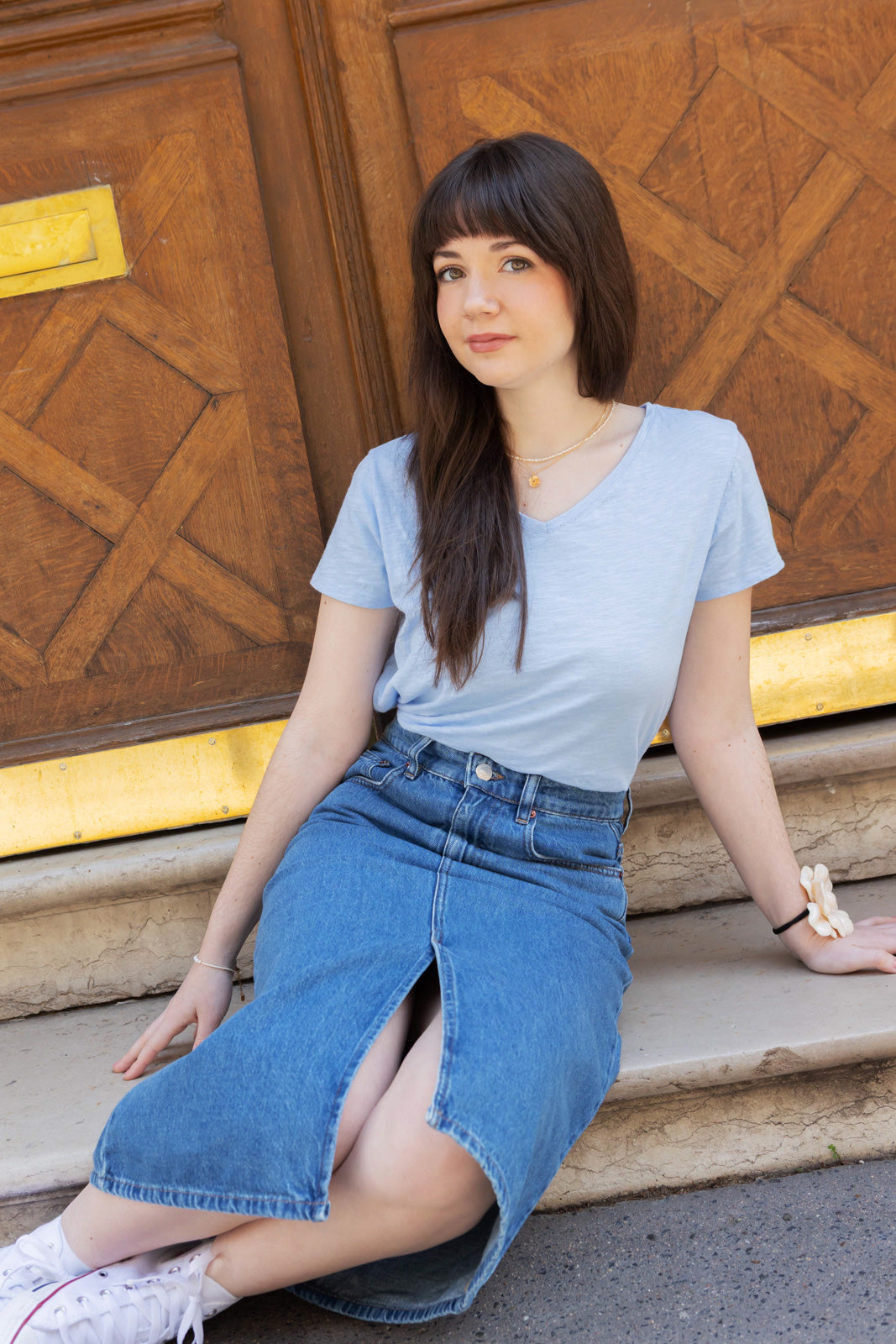 Petite-and-so-what-jupe-denim-jean-mi-longue-bleu-femme-petite-malala