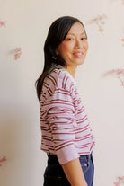 Petite-and-so-what-maille-polo-rose-raye-bordeaux-femme-petite-clementine