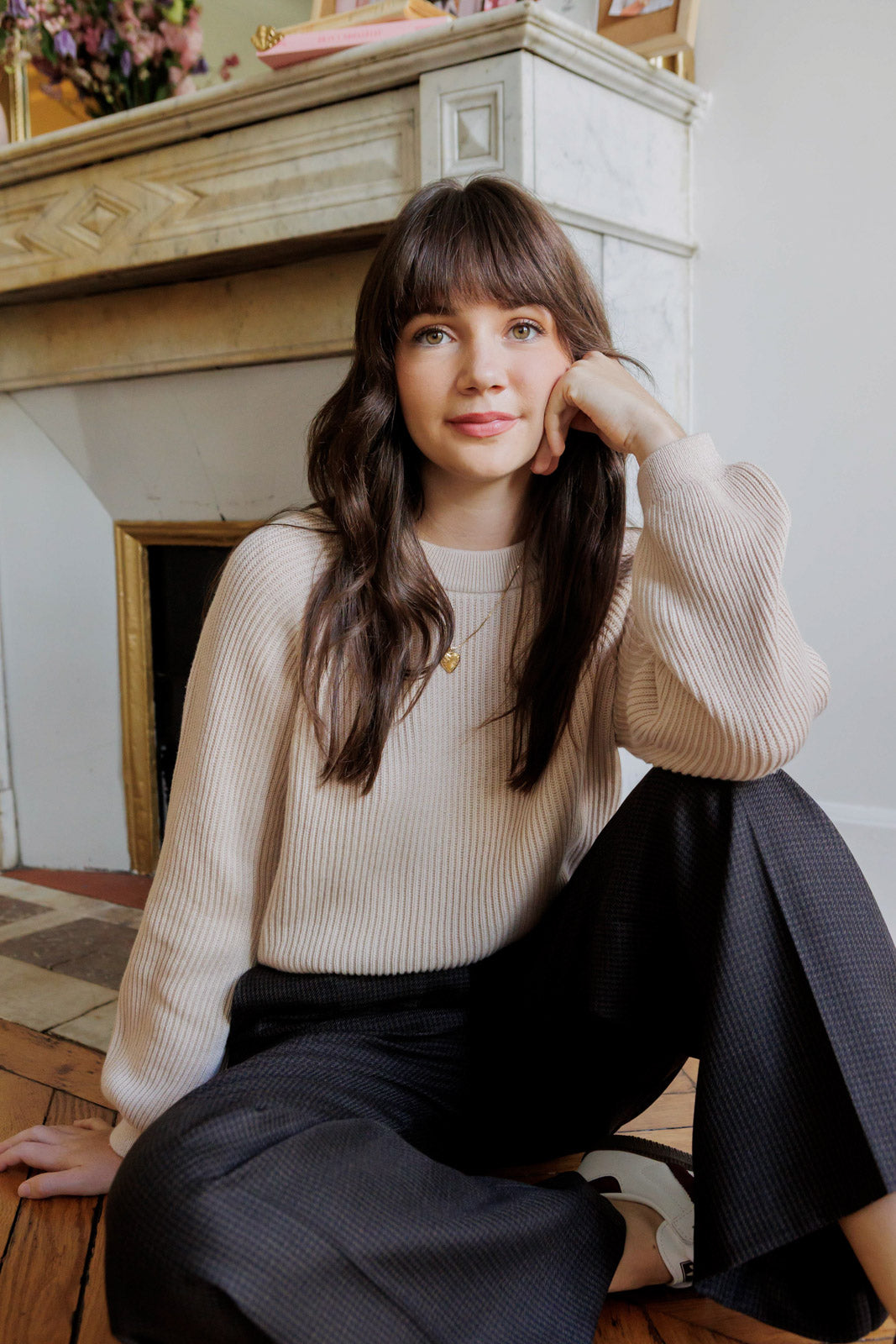 Petite-and-so-what-pantalon-large-fluide-femme-petite-marron-chocolat-carreaux-lucy