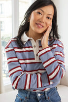 Petite-and-so-what-pull-polo-femme-petite-rayure-bleu-bordeaux-laetitia