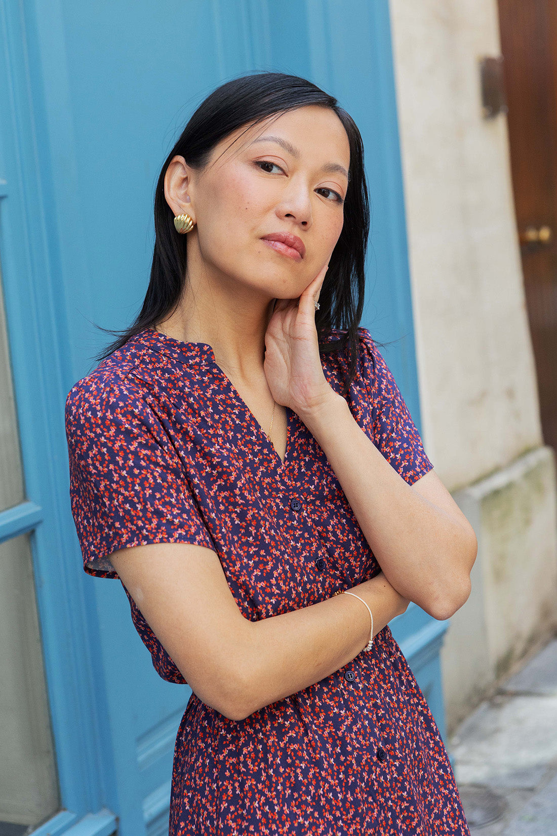 Petite-and-so-what-robe-floral-motif-midi-femme-petite