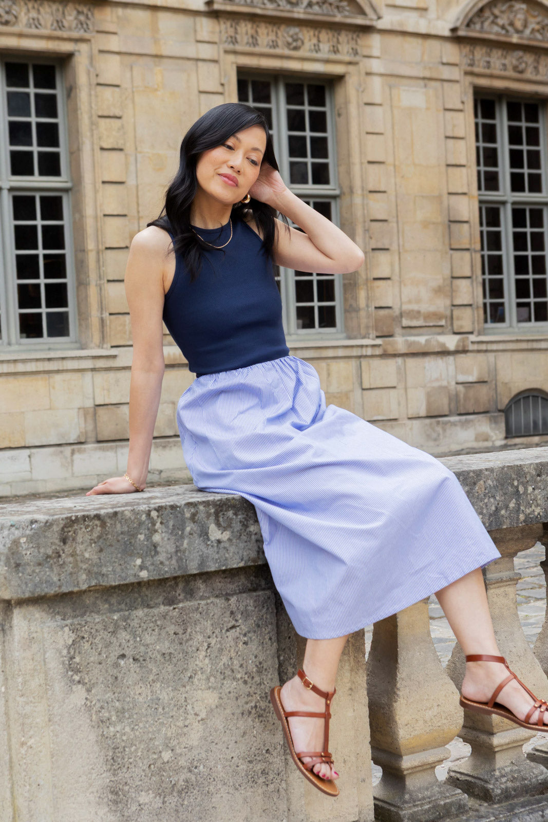 Petite-and-so-what-robe-maille-rayure-fluide-femme-petite-aimee