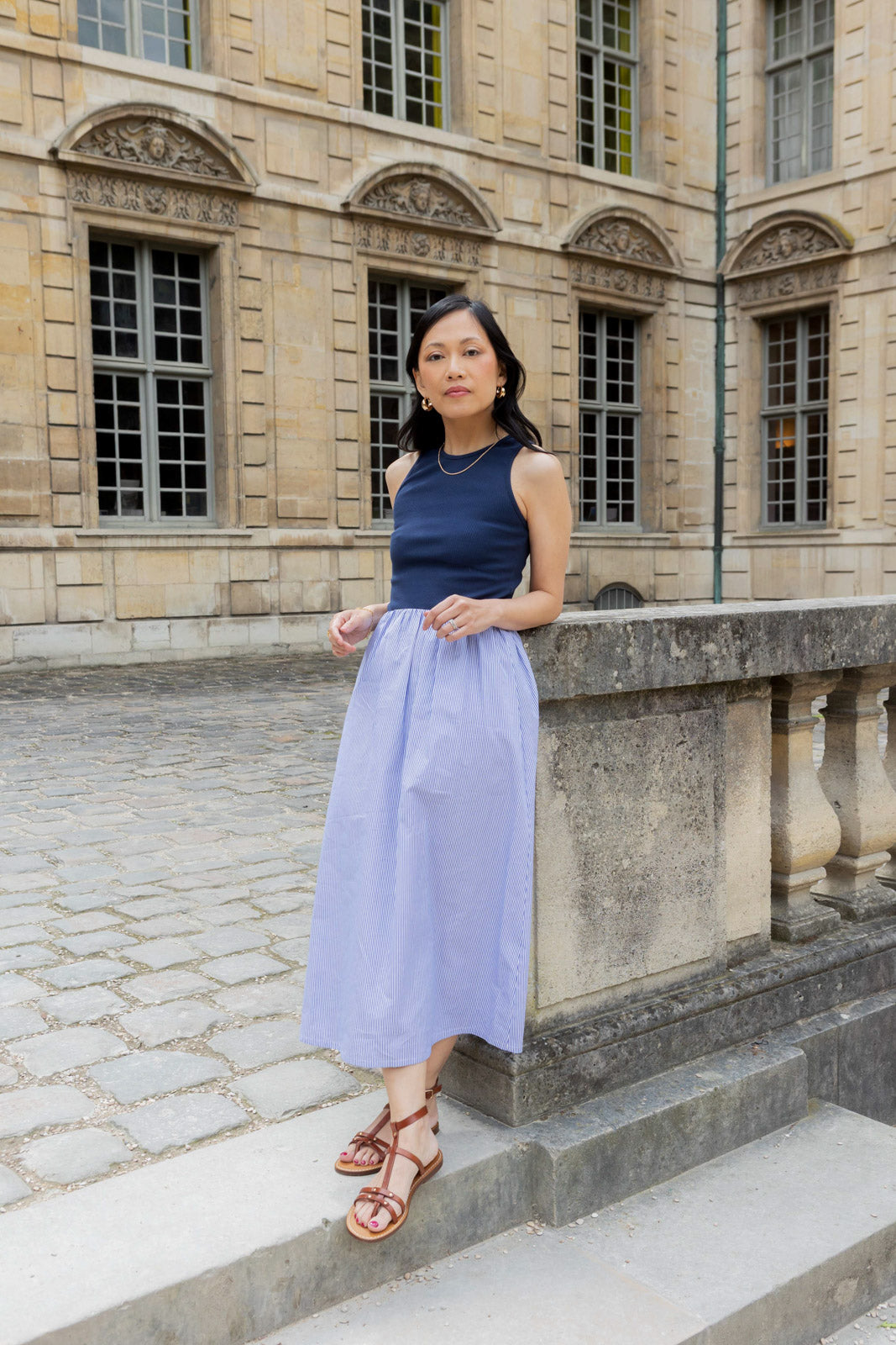 Petite-and-so-what-robe-maille-rayure-fluide-femme-petite-aimee