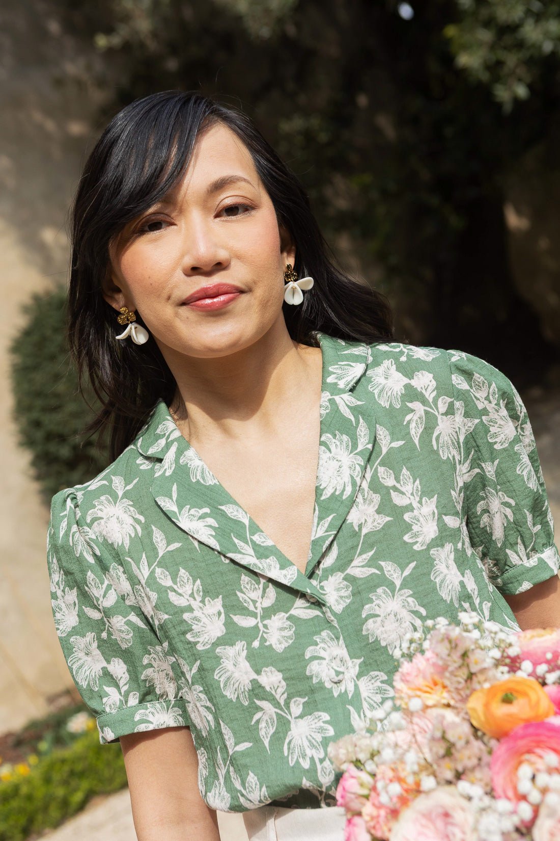 Blouse Olga - fleuri tilleul - Petite and So What