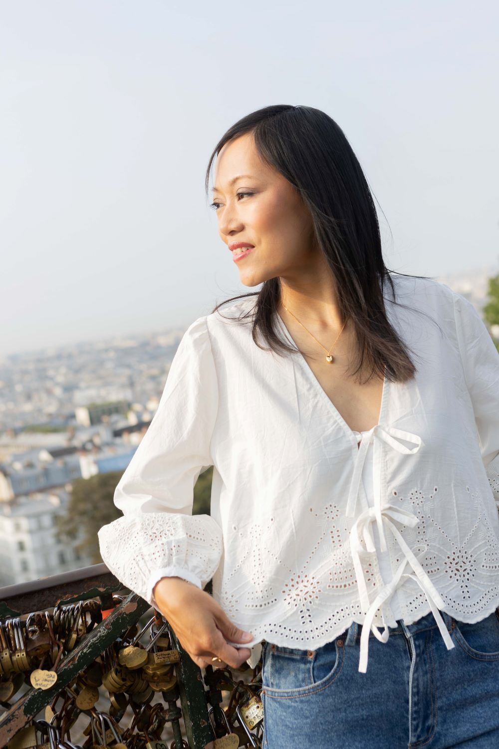 Blouse Shawn Blouse blanche ajouree et brodee nouee Femme Petite Petite and So What