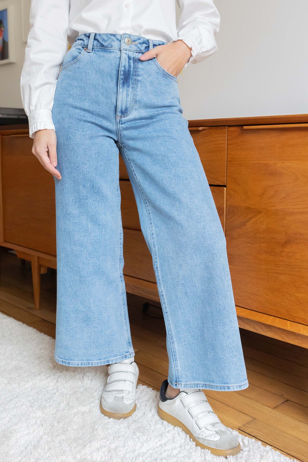 Jean bleu clair femme sale