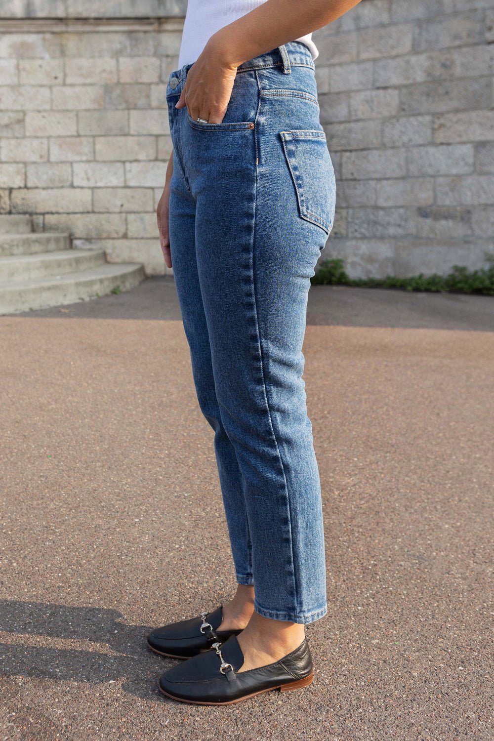 Mom jean Victoria - marbled blue - Petite and So What