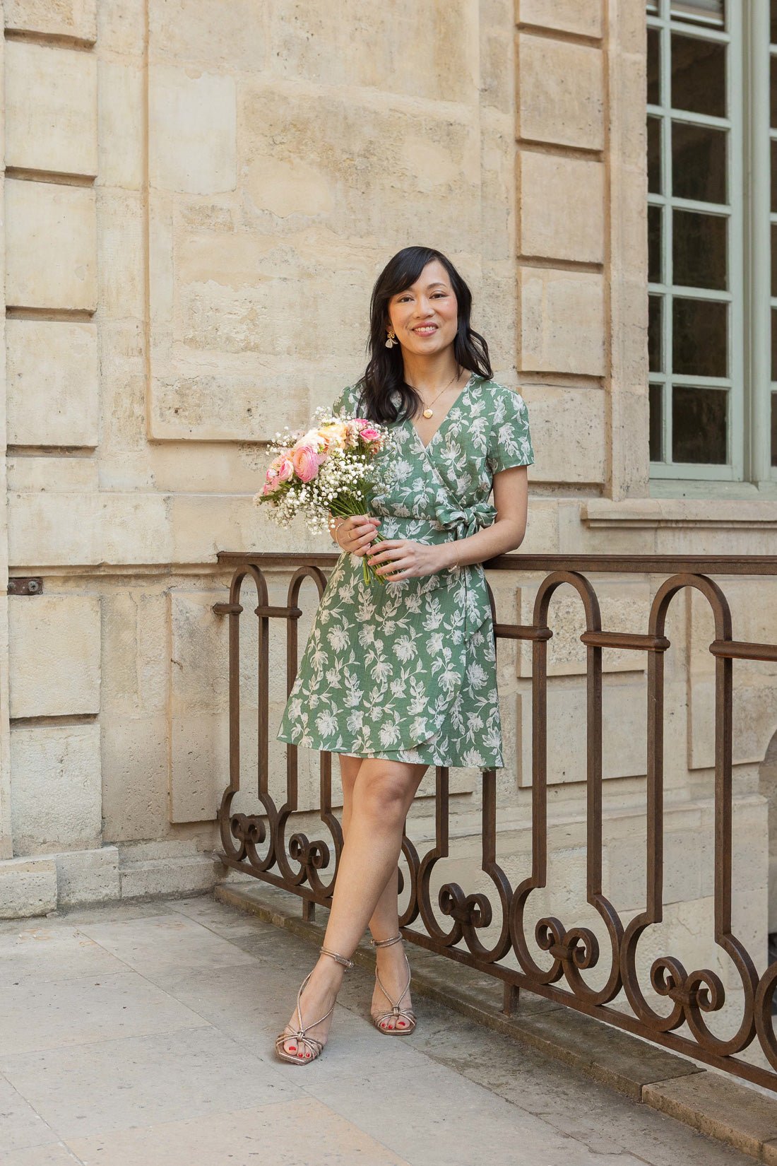 Robe Edith - fleuri tilleul - Petite and So What