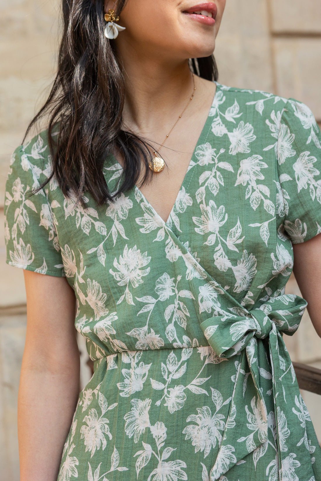 Robe Edith - fleuri tilleul - Petite and So What