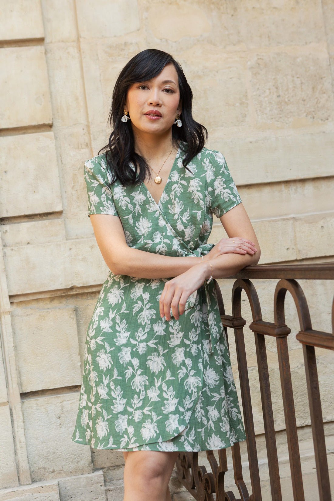 Robe Edith - fleuri tilleul - Petite and So What