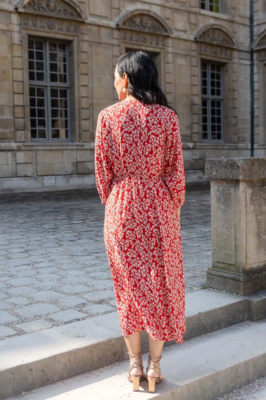 Robe Courte Robe Imprimée Floral Robe Tose Robe Imprimée Rouge