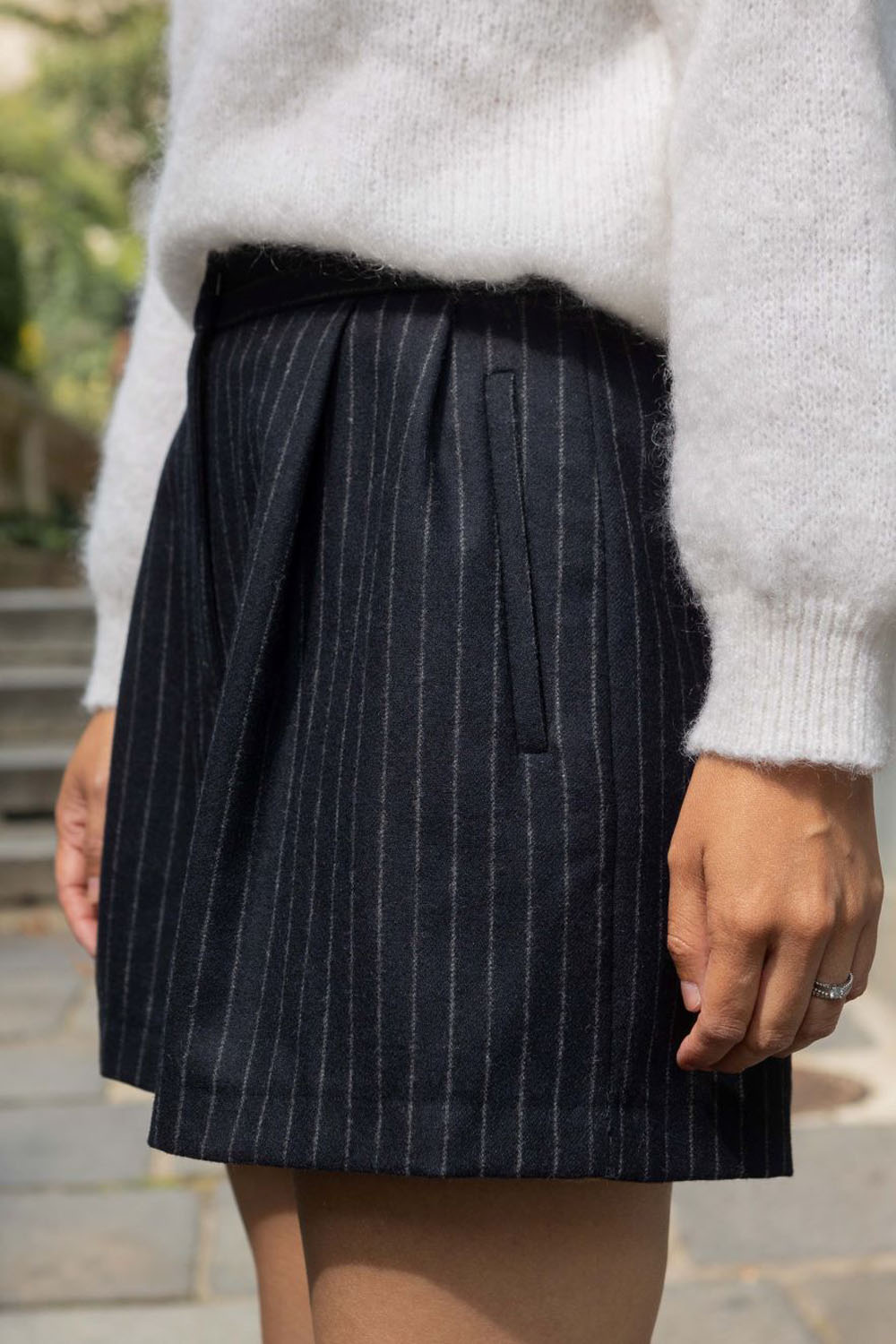 Short Jennette - marine rayures tennis - Petite and So What