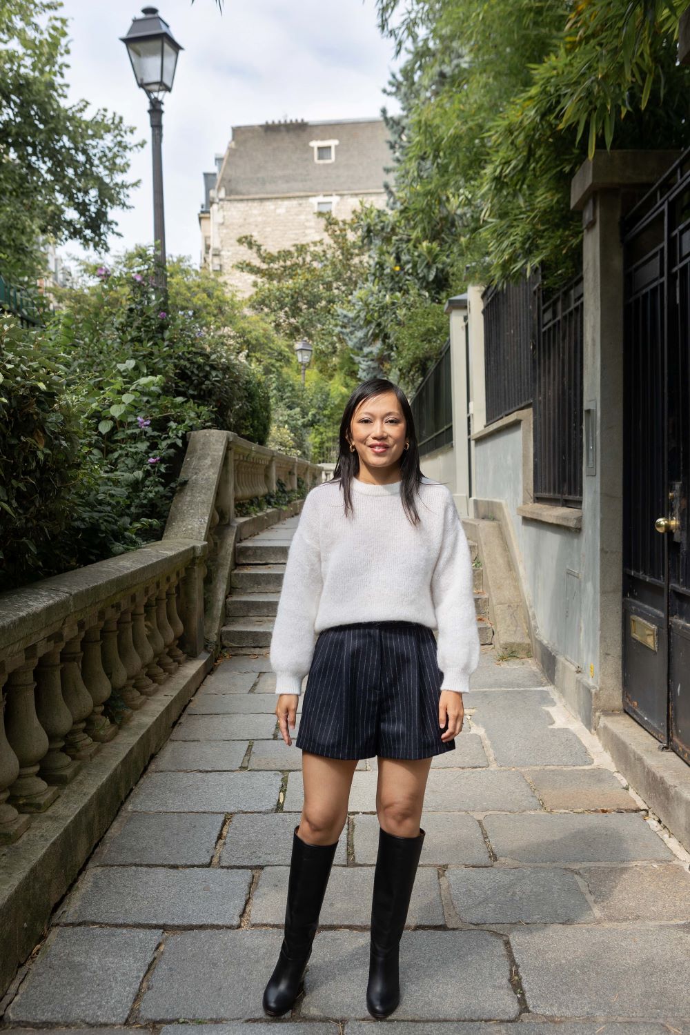 Short Jennette - marine rayures tennis - Petite and So What