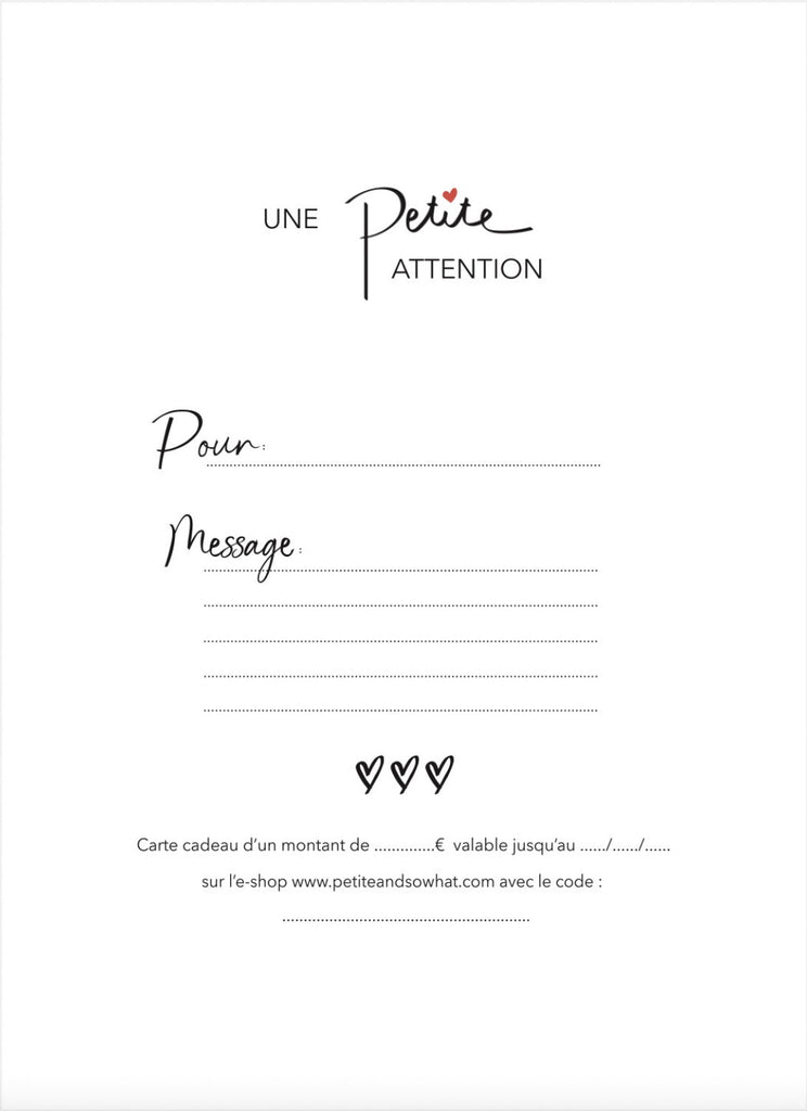 Carte cadeau - Petite and So What